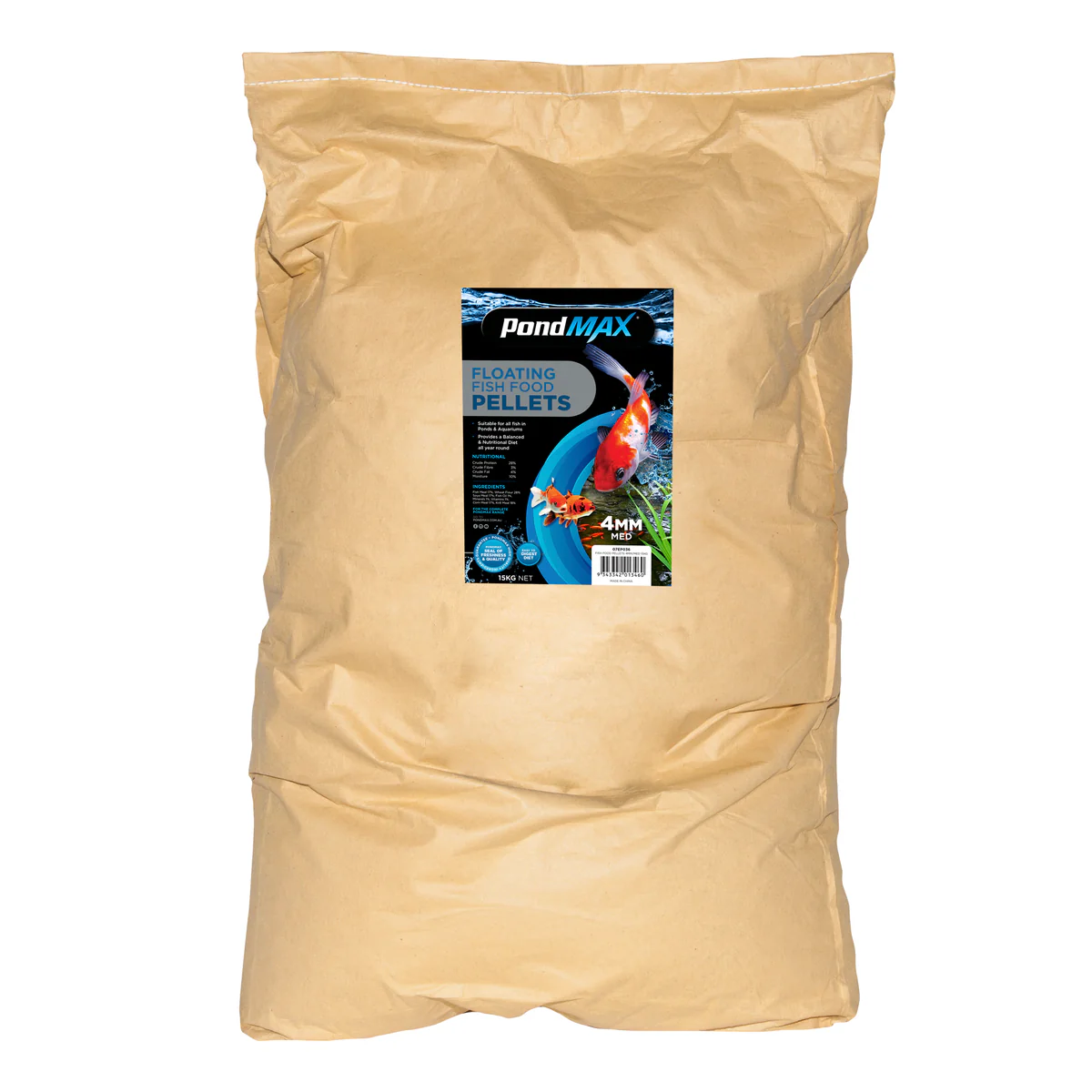 PondMAX Fish Food Pellets (4mm/Med) 15kg