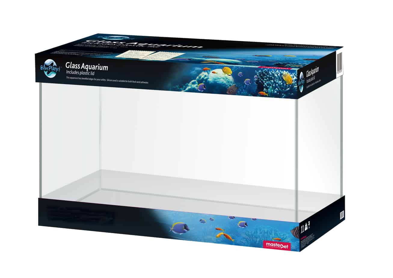 BLUE PLANET Glass Aquarium w/Cover Glass - 61x30x38cm - 69L (EG701)
