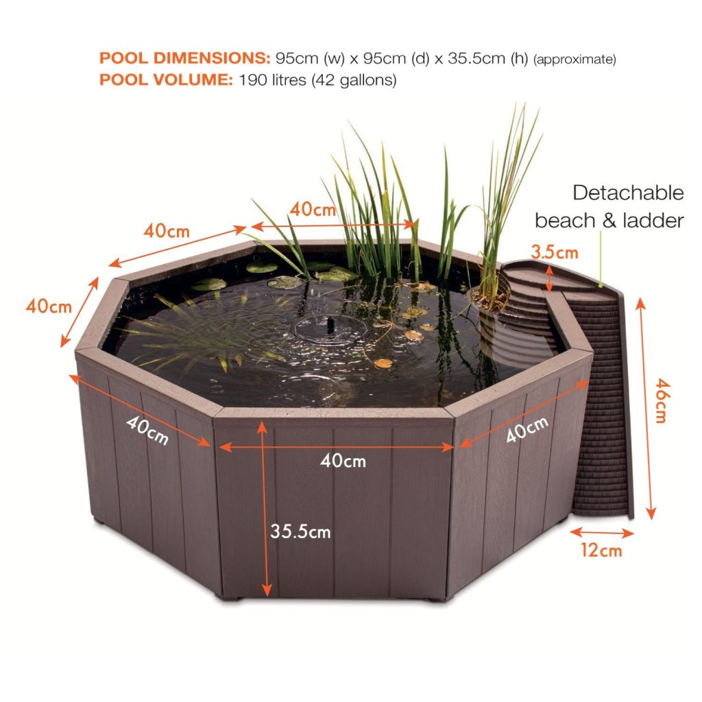 Liberty Solar No Dig Nature Pool dimensions