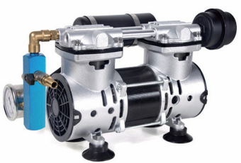 Dam Aerator King 1/2HP rocking piston compressor and 2-way manifold