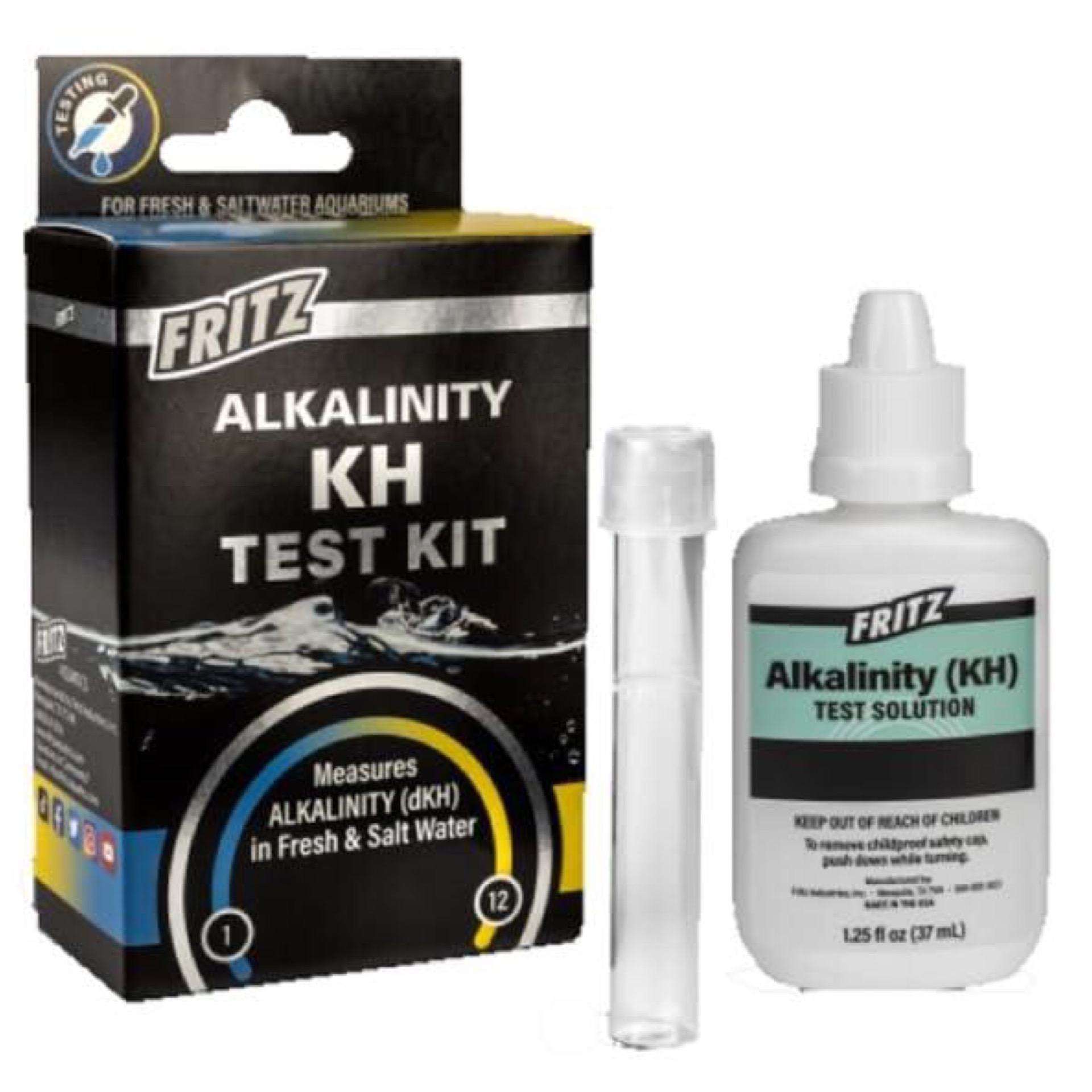 Fritz Alkalinity (KH) Test Kit | Measures DKH in Fersh & Salt Water Aquarium Fish Tanks