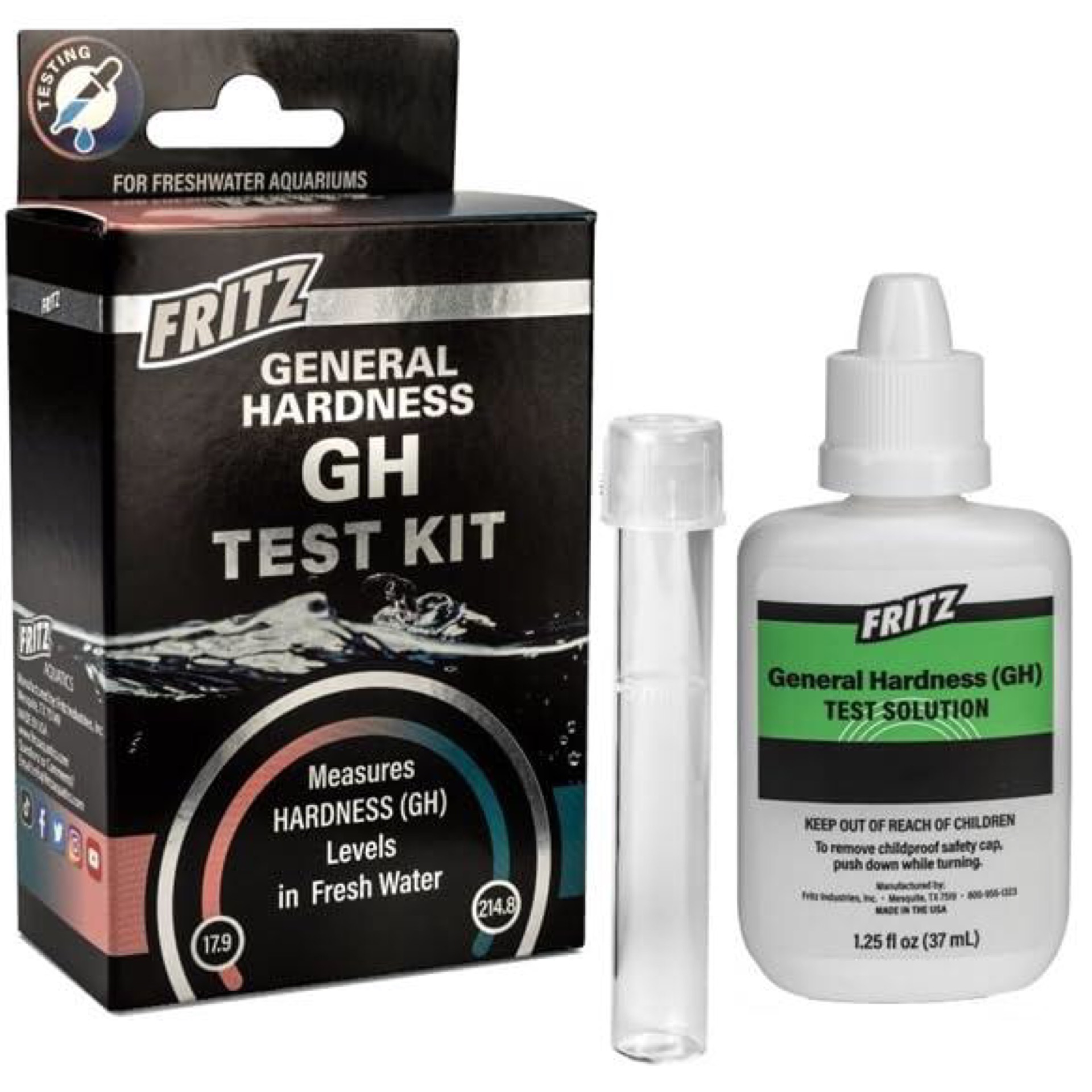 Fritz General Hardness (GH) Test Kit | Measures GH Levels in Fresh Water Aquarium Fish Tanks